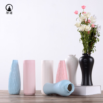 陶瓷花瓶现代简约餐桌插花干花复古瓷器客厅电视柜装饰品摆件