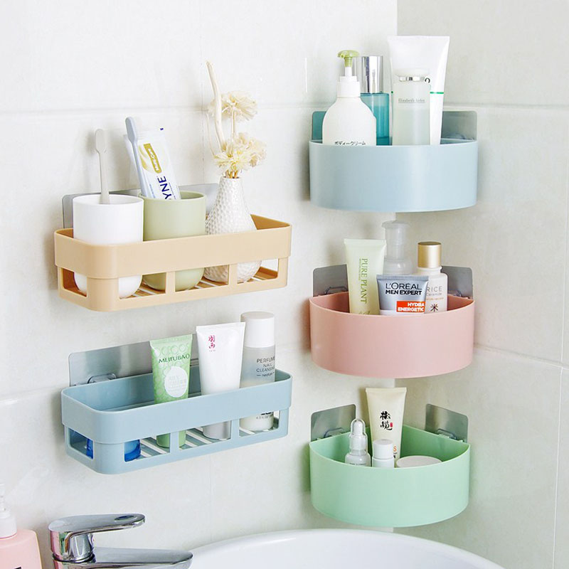 Storage Rack No Trace in Bathroom Storage Rack Bathroom Storage Basket Kitchen Bathroom Punch-Free Storage Basket Storage Rack