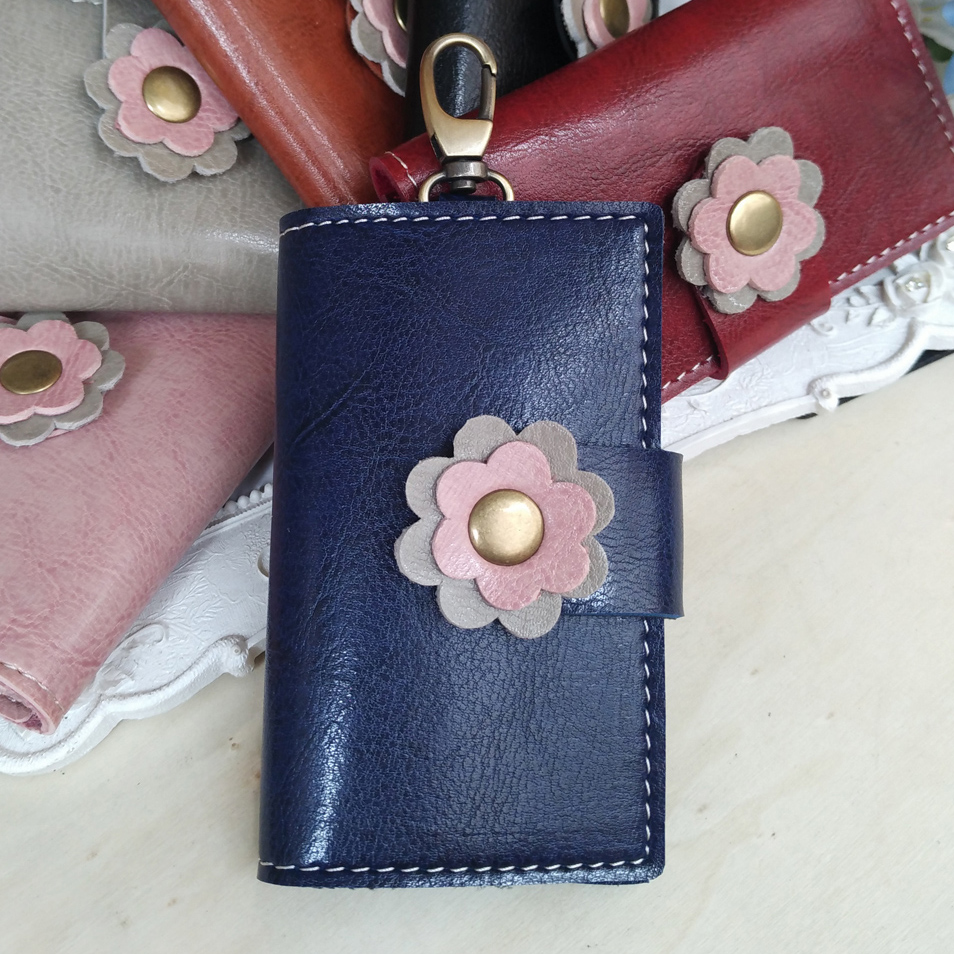 Women's Sweet Elegant Car/Electric Vehicle Key Case With Coin Pocket And Card Slot, Integrated Multifunctional Keychain_voghion.com
