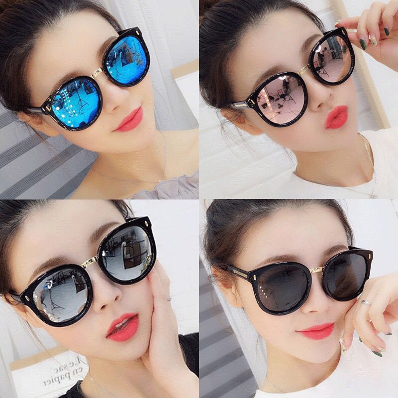 New round RETRO SUNGLASSES, women's glasses, big frame, round face, sunglasses, sun protection and UV protection