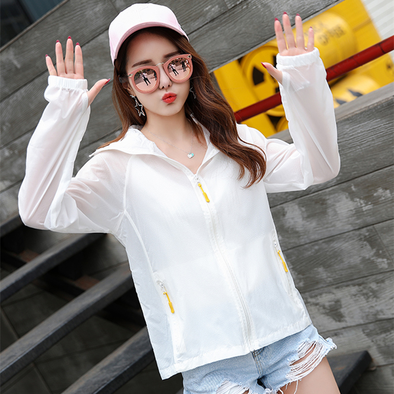  Summer New Student Sun Protection Clothing Women's Short Thin Coat Fashion Trendy Long Sleeve Anti-UV Large Size Sun Protection Shirt